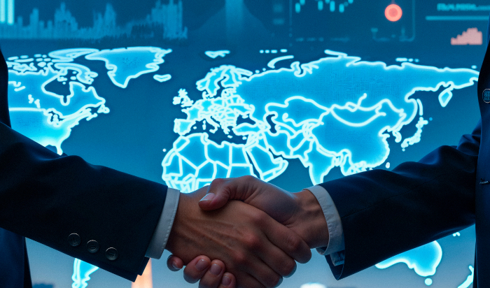 Globe global trade economy business shaking hands handshake 700 FREEPIK